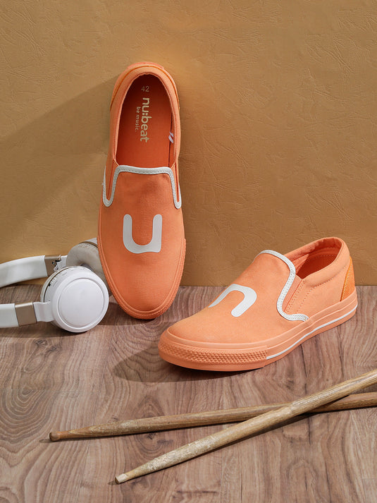 SPIN Orange Slip-On Glow Sneakers
