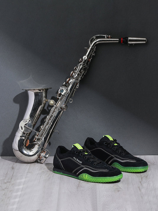 AREA808 Black & Light Green Glow Sneakers