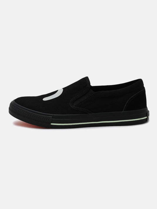 SPIN Black Slip-On Glow Sneakers