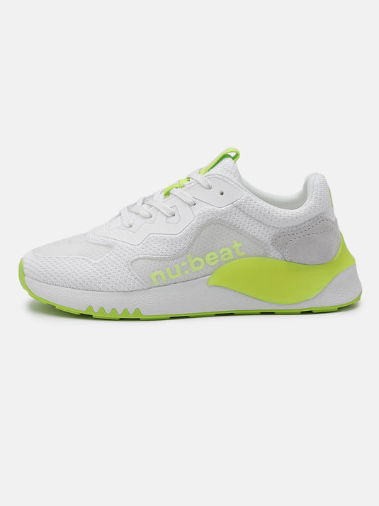 HIPSONIC White & Light Green Glow Sneakers