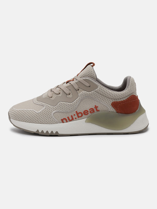 HIPSONIC Beige & Orange Glow Sneakers