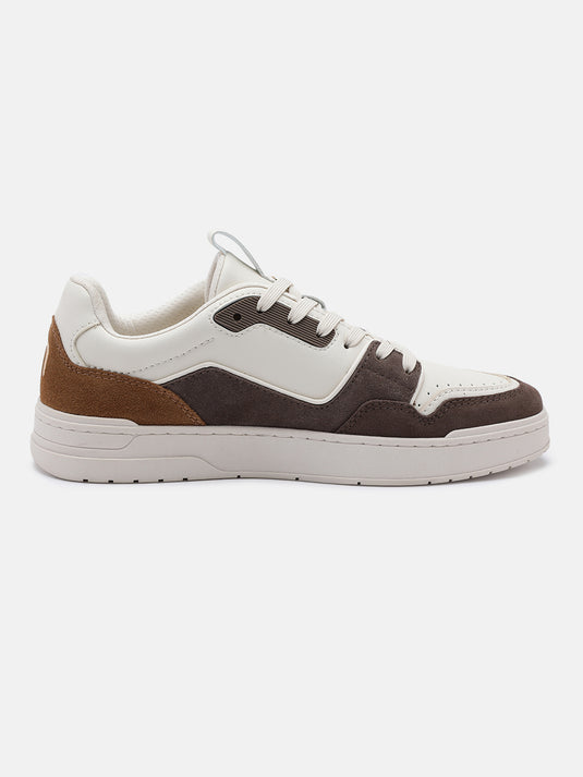ANTHEM Off-White & Dark Brown Sneakers