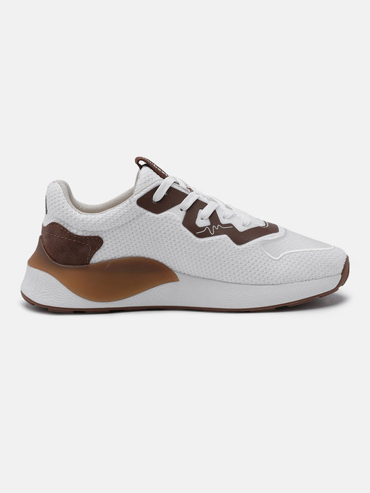 HIPSONIC White & Brown Sneakers
