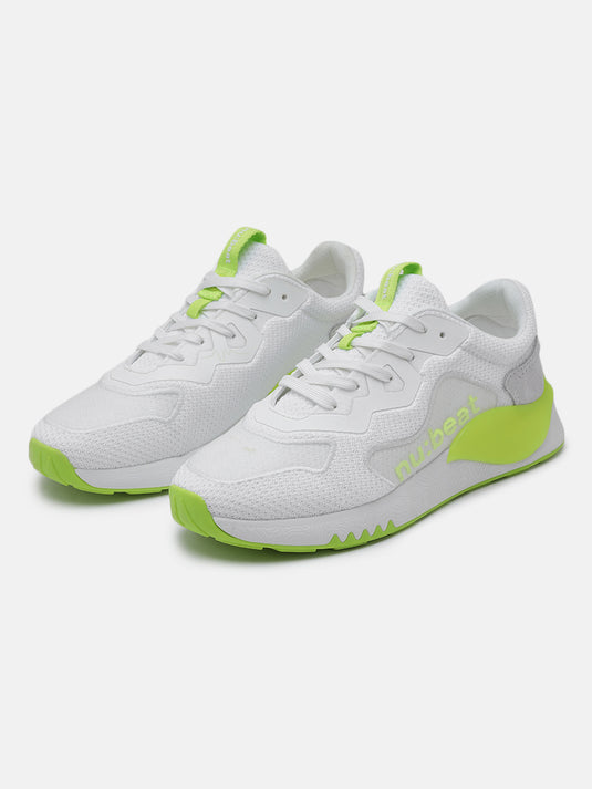 HIPSONIC White & Light Green Glow Sneakers