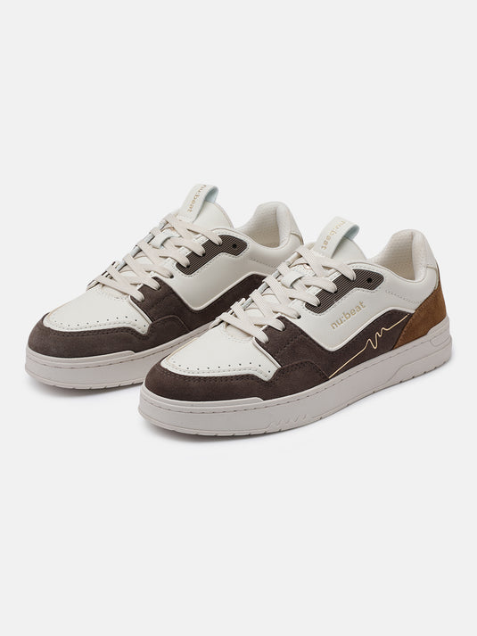 ANTHEM Off-White & Dark Brown Sneakers