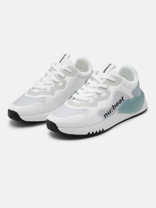 HIPSONIC White & Light Blue Sneakers
