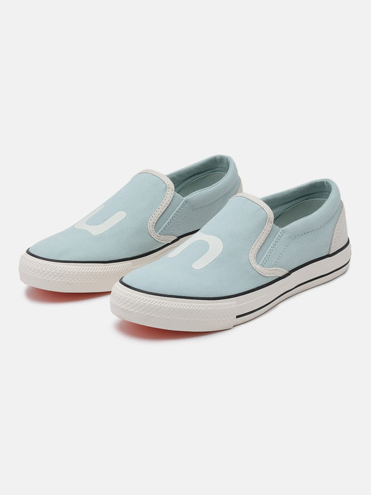 SPIN Light Blue & Off-White Slip-On Glow Sneakers