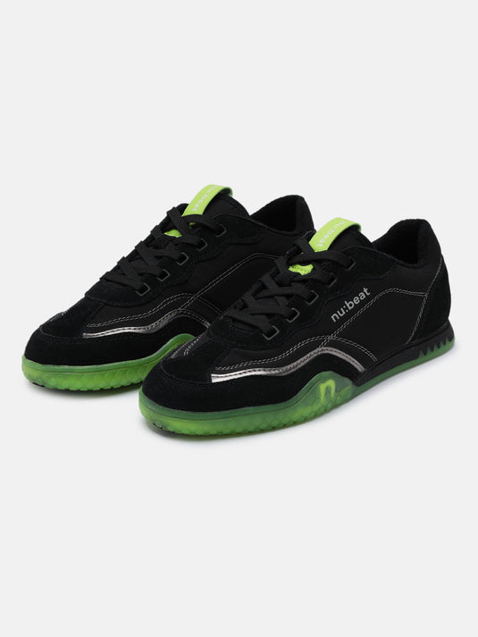 AREA808 Black & Light Green Glow Sneakers