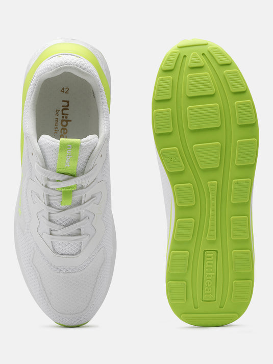 HIPSONIC White & Light Green Glow Sneakers