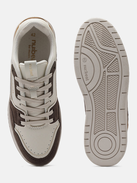 ANTHEM Off-White & Dark Brown Sneakers