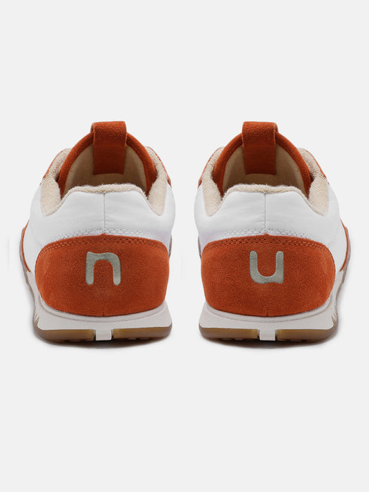 AREA909 White & Orange Slip-On Sneakers