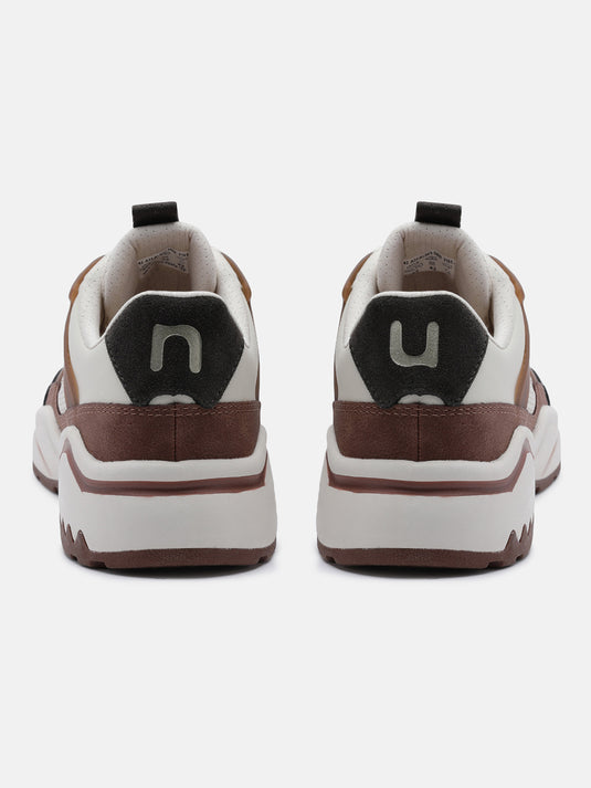 GROOVESTAR Off-White & Dark Brown Sneakers