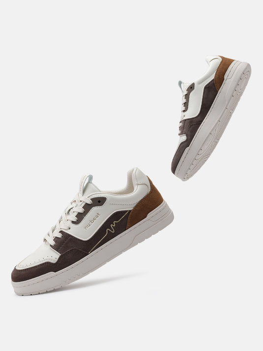 ANTHEM Off-White & Dark Brown Sneakers