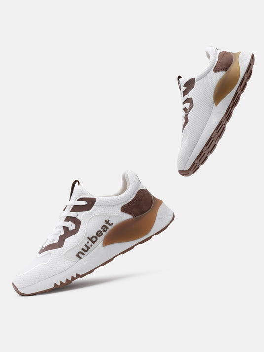 HIPSONIC White & Brown Sneakers