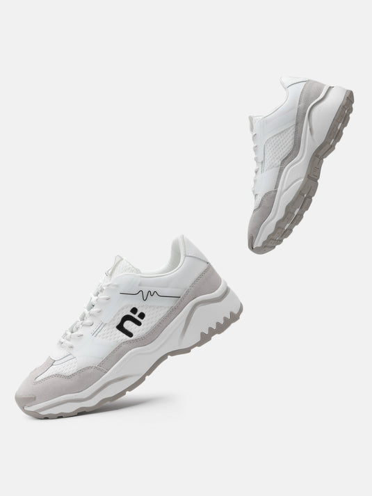 GROOVESTAR White & Beige Sneakers