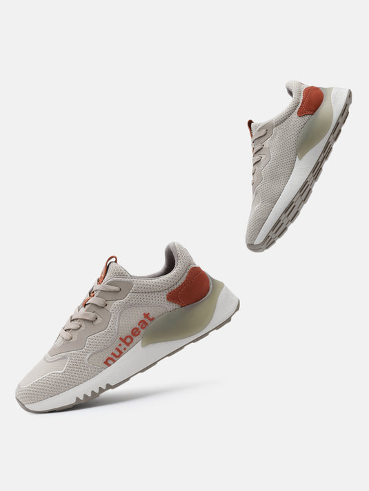HIPSONIC Beige & Orange Glow Sneakers