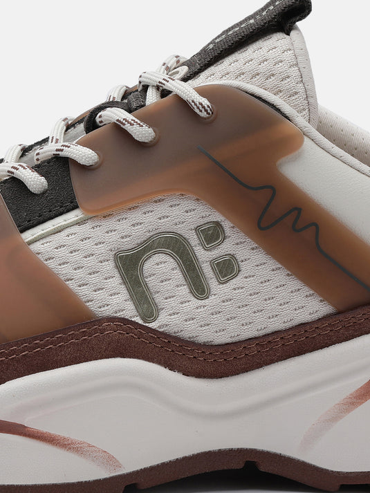 GROOVESTAR Off-White & Dark Brown Sneakers