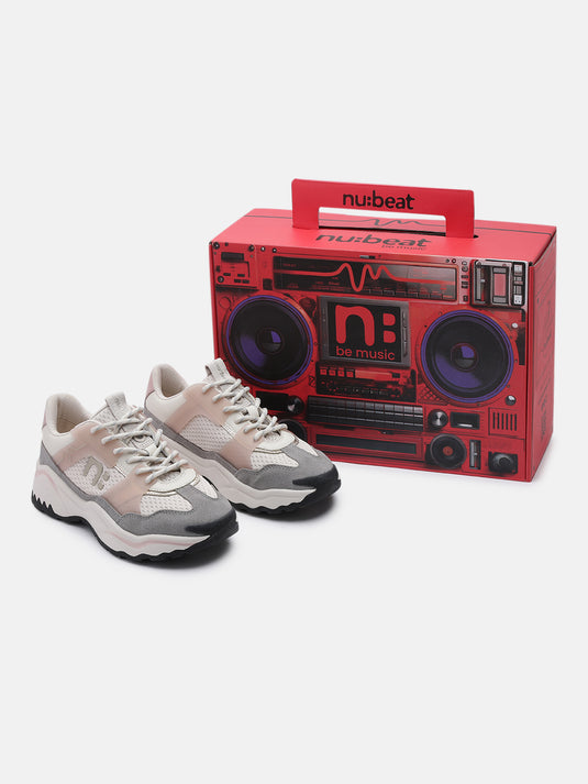 GROOVESTAR Beige & Grey Sneakers