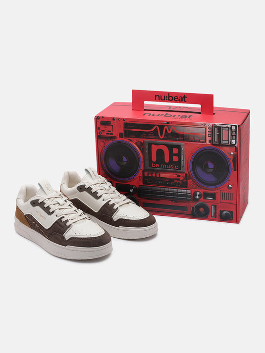 ANTHEM Off-White & Dark Brown Sneakers