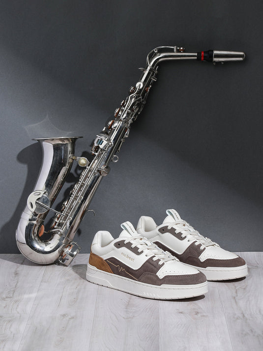 ANTHEM Off-White & Dark Brown Sneakers