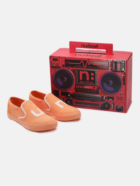 SPIN Orange Slip-On Glow Sneakers