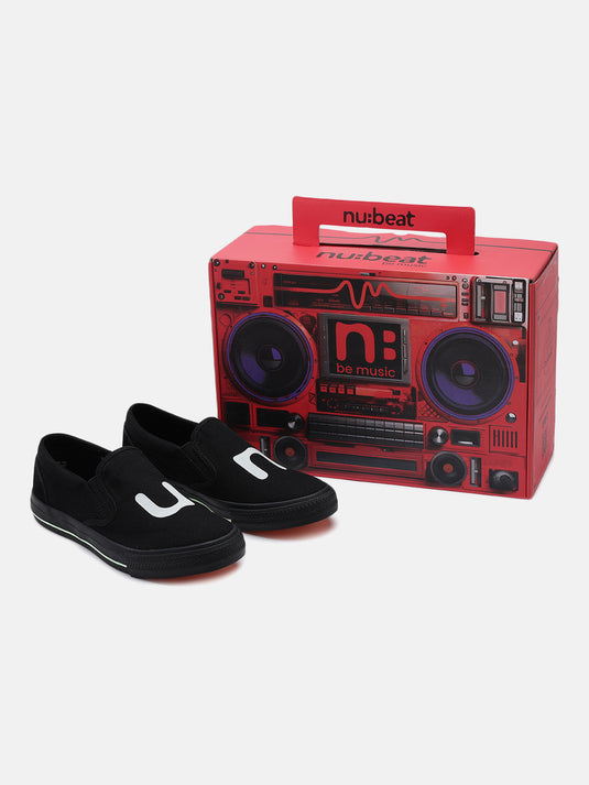 SPIN Black Slip-On Glow Sneakers