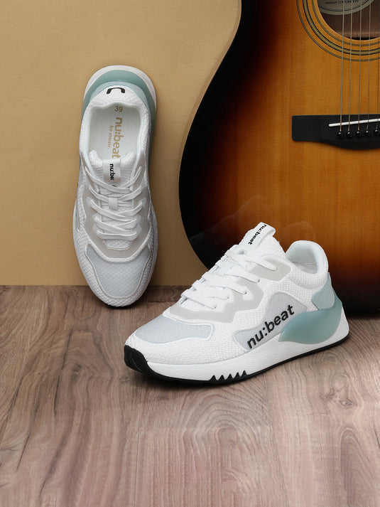 HIPSONIC White & Light Blue Sneakers