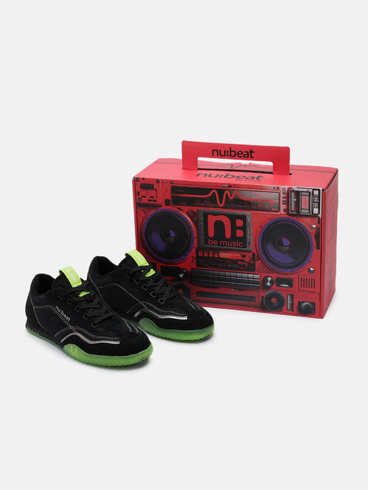 AREA808 Black & Light Green Glow Sneakers
