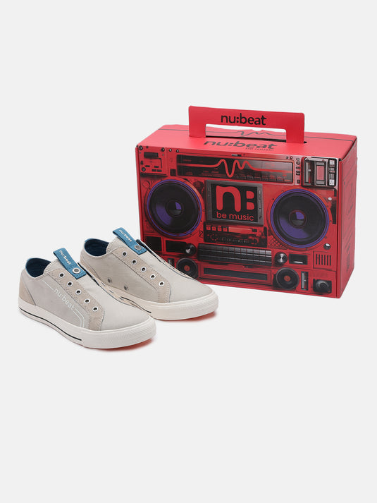 C MINOR Beige Slip-On Glow Sneakers