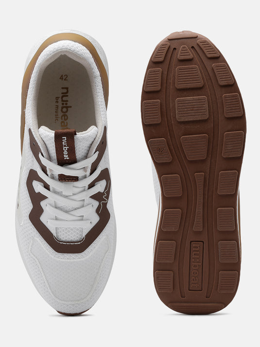 HIPSONIC White & Brown Sneakers