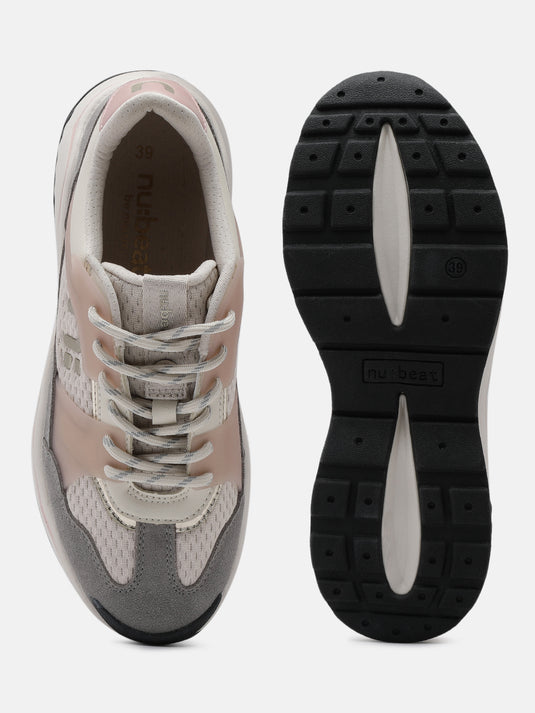 GROOVESTAR Beige & Grey Sneakers