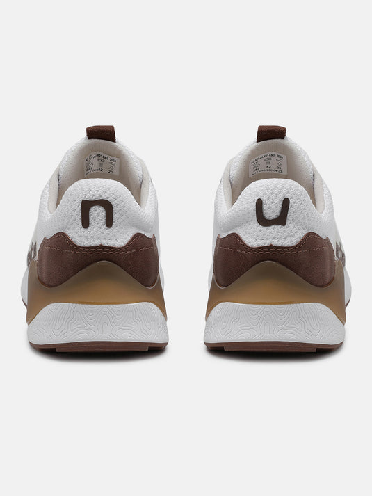 HIPSONIC White & Brown Sneakers