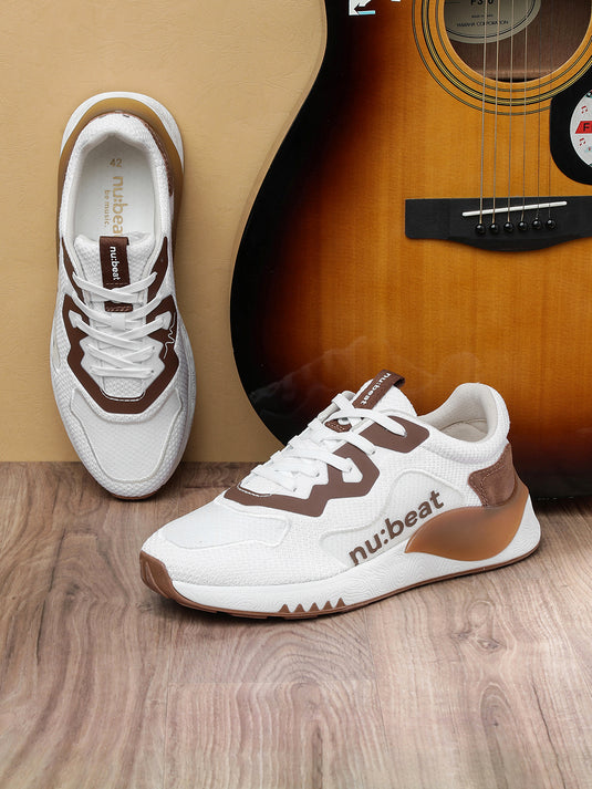 HIPSONIC White & Brown Sneakers