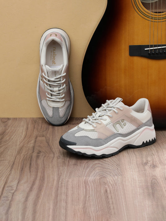 GROOVESTAR Beige & Grey Sneakers